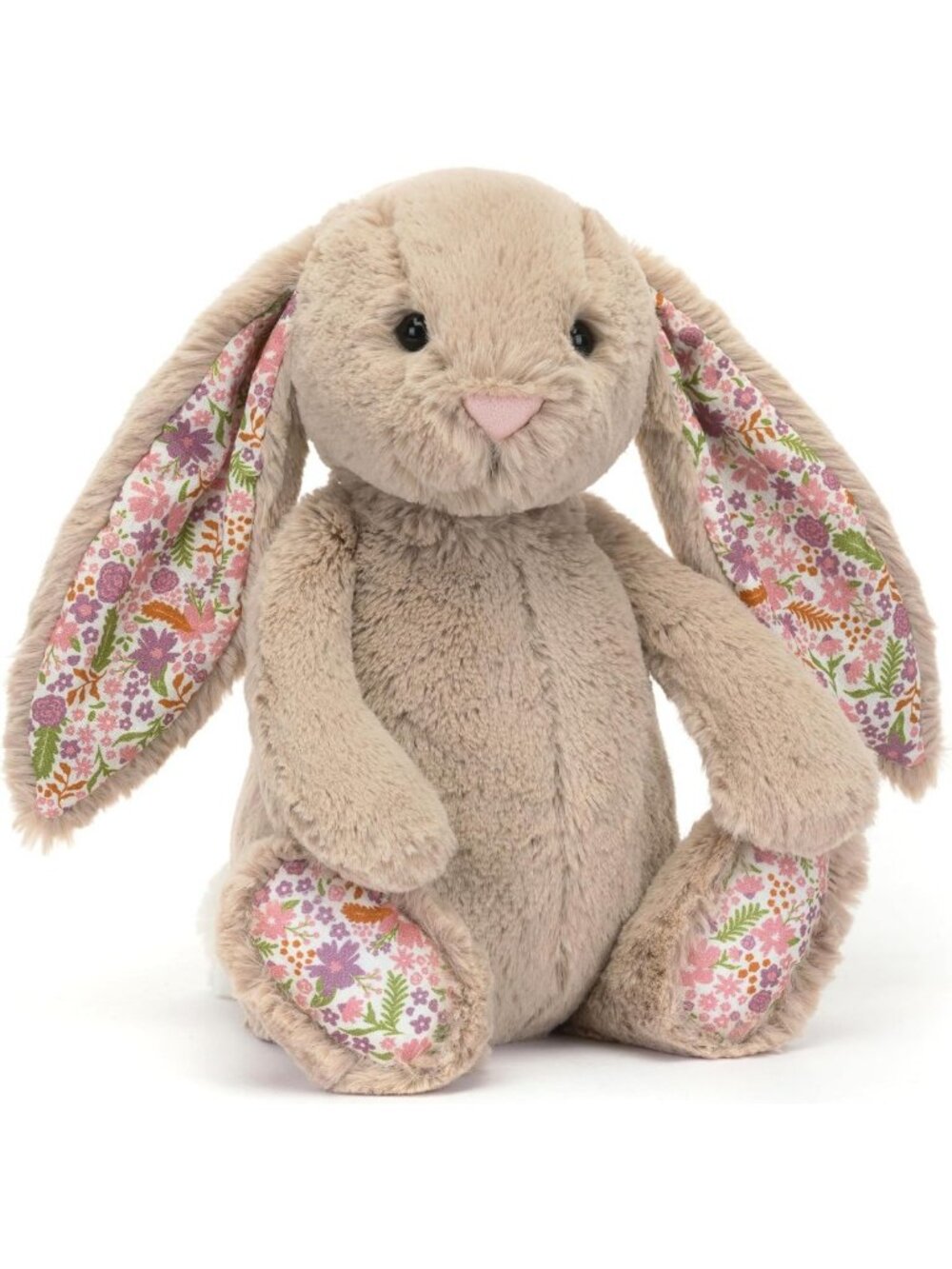 Soft Beige Blossom Bunny Stuffed Animal - Medium Plush Toy for Kids & Collectors